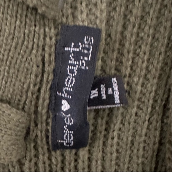 Olive Green Long Cardigan Granola Goblin Grunge Whimsigoth Baggy Boho Cozy IX - Picture 3 of 3